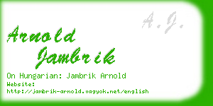arnold jambrik business card